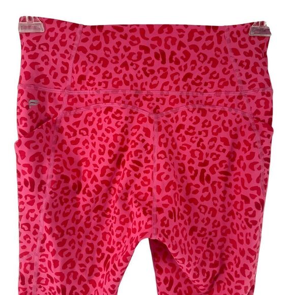 Fabletics PureLuxe Leggings Size M Pink Animal Print Phone Pocket Active Wear - Picture 6 of 9